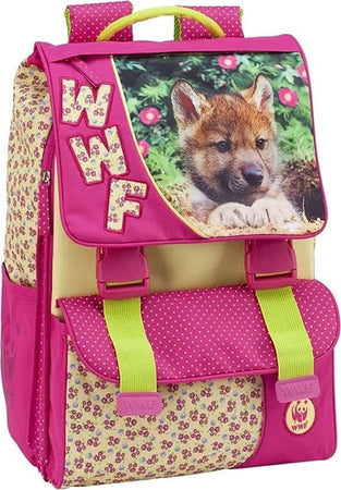 Zaino-WWF-Girl-Floreale-Estensibile-con-Gadget-Borraccia-Zainetto-Scuola-Ragazze