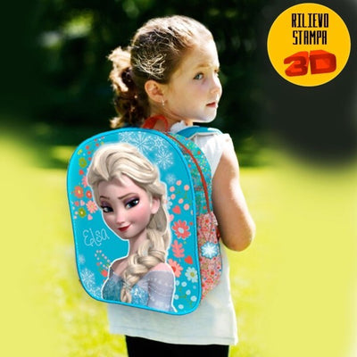 Zaino-Zainetto-Frozen-Elsa-Con-Rilievo-3d-Disney-Bambine-Scuola-Asilo-Elementari