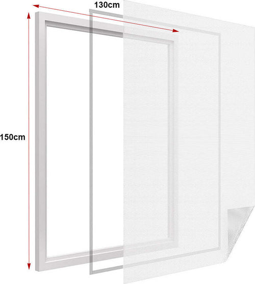 Zanzariera-Finestra-Bianca-Adesiva-Con-Nastro-In-Velcro-Misura-130X150cm-Ledlux