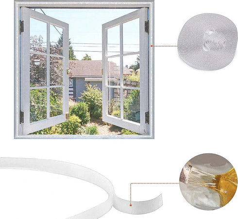Zanzariera-Finestra-Bianca-Adesiva-Con-Nastro-In-Velcro-Misura-150X200cm-Ledlux