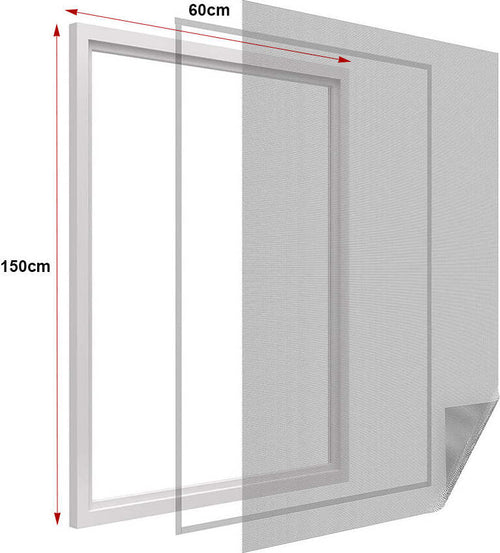 Zanzariera-Finestra-Nera-Adesiva-Con-Nastro-In-Velcro-Misura-60X150cm-Ledlux