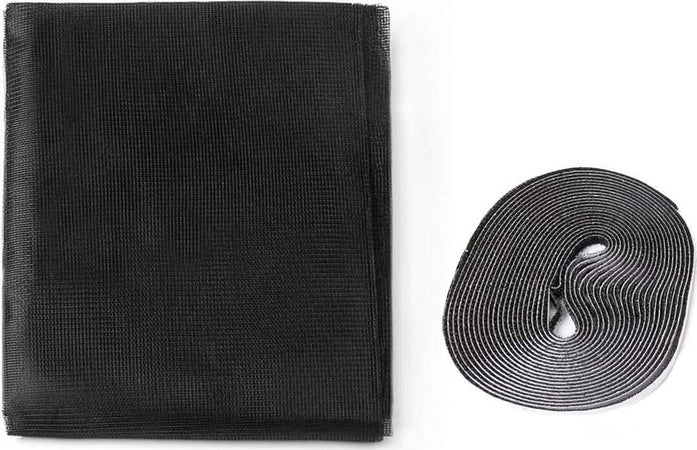 Zanzariera-Finestra-Nera-Adesiva-Con-Nastro-In-Velcro-Misura-60X150cm-Ledlux
