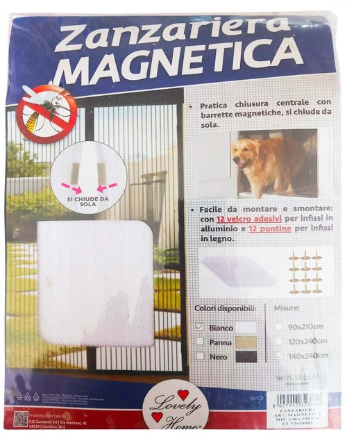 Zanzariera Magnetica (consegna gratuita ) Con Pratica Chiusura Centrale E Barrette Magnetiche Si Chude Da Sola Colore Panna 140cm X 240 Cm