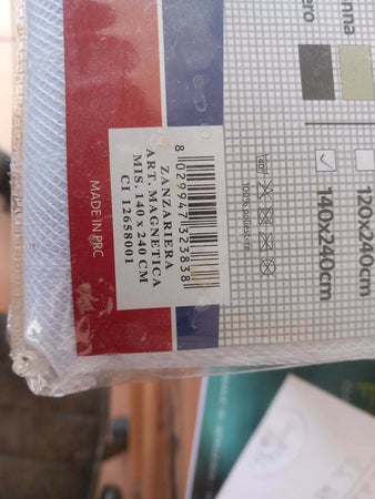 Zanzariera Magnetica (consegna gratuita ) Con Pratica Chiusura Centrale E Barrette Magnetiche Si Chude Da Sola Colore Panna 140cm X 240 Cm