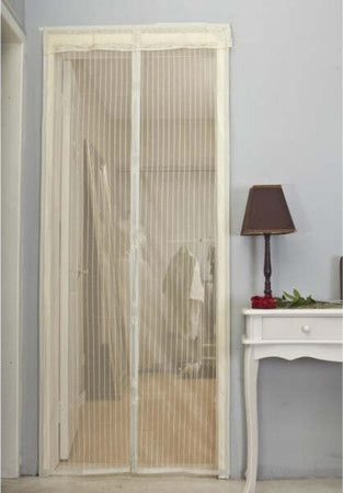 Zanzariera-Magnetica-Universale-120-X-210-Cm-Magneti-Tenda-Colore-Panna-Beige