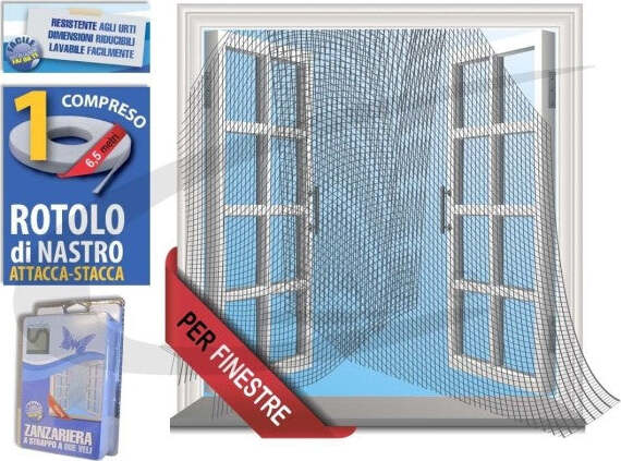 Zanzariera-Porta-A-Strappo-Due-Veli-Zanzariere-Finestre-Bianca-150x180