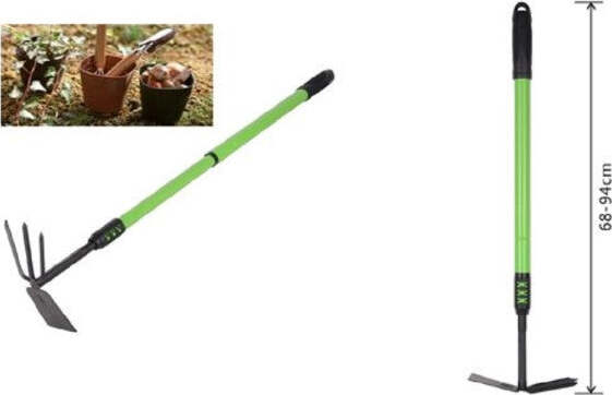 Zappa-Quadra-Tridente-Doppia-Manico-Allungabile-Attrezzo-Giardino-68-94cm-90070