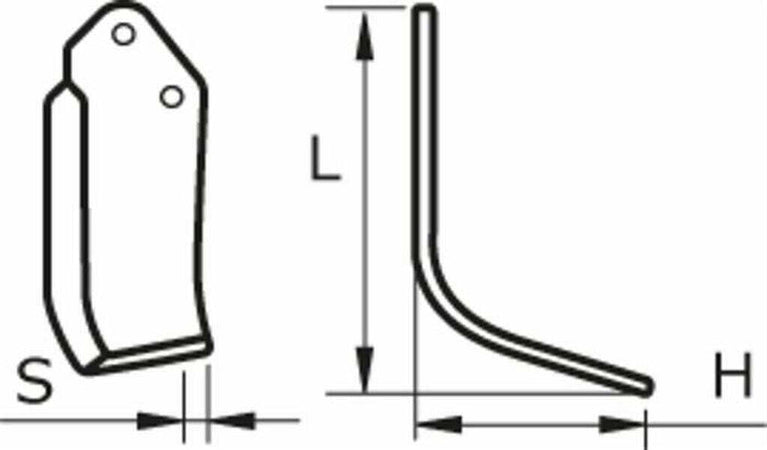 Zappa-sx-lunga-157mm-profondità-135mm-spessore-27mm-Ø-foro-11,5mm-Confezione-da-1pz