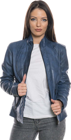 Zara---Giacca-Donna-Blu-in-vera-pelle