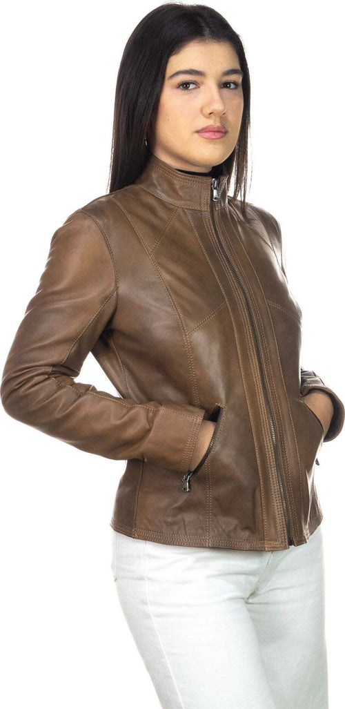 Zara---Giacca-Donna-Cuoio-in-vera-pelle