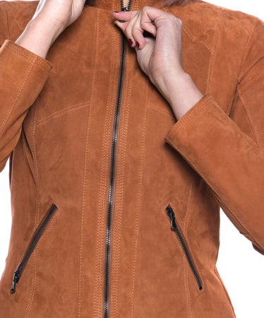 Zara---Giacca-Donna-Cuoio-in-vero-Camoscio