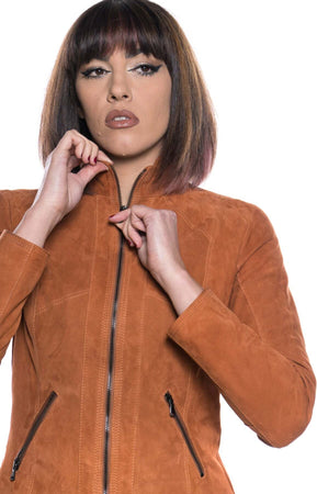 Zara---Giacca-Donna-Cuoio-in-vero-Camoscio