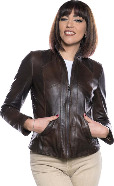 Zara---Giacca-Donna-Testa-di-Moro-in-vera-pelle
