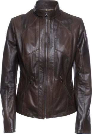 Zara---Giacca-Donna-Testa-di-Moro-in-vera-pelle