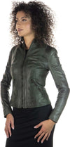 Zara---Giacca-Donna-Verde-in-vera-pelle