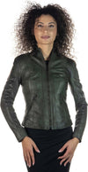 Zara---Giacca-Donna-Verde-in-vera-pelle