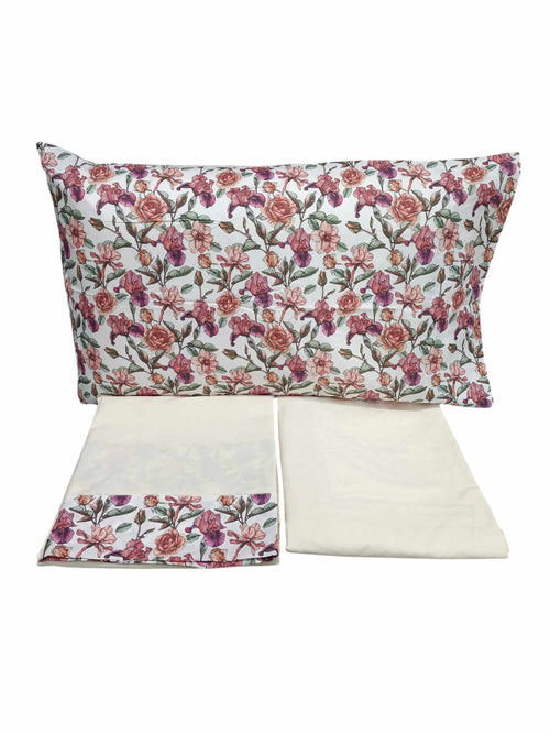 Completo Lenzuola Matrimoniale Papalina LEM153 Cotone con Balza