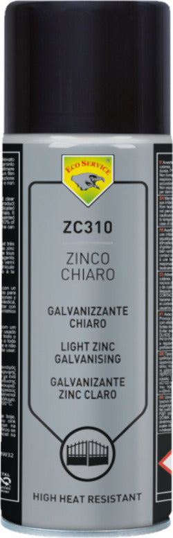 ZC310 ZINCO SPRAY CHIARO 400 ml ALTA QUALITA' ECO SERVICE ANTIRUGGINE