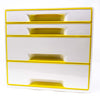Zenick Cassettiera 4 Cassetti Leitz Wow Cube Giallo 28.7 X 27 X 36.3 Cm Esclusivo Sistema ''tay-shut''