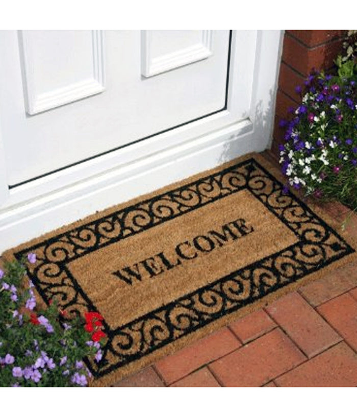 laroom Doormat Design Benvinguts Al Nostre Niu, Jute and Non-Slip Base