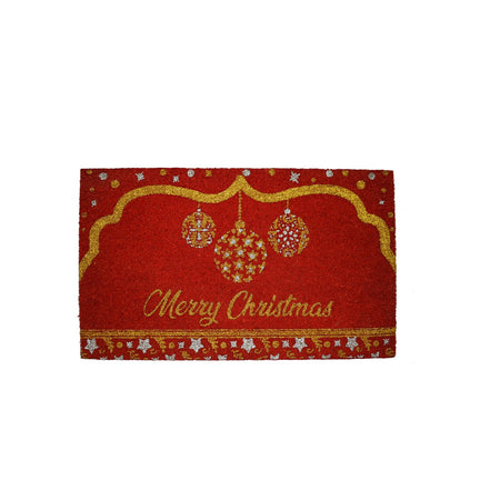 Tappeto zerbino con glitter oro decorazione natalizia 45 x 75 cm
