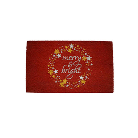 Tappeto zerbino con glitter oro decorazione natalizia 45 x 75 cm