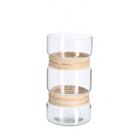 Vaso "zhob" naturale in vetro lavorato a mano