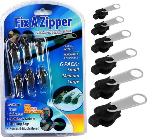 Zip-Cerniera-Universale-6-Pezzi-3-Dimensioni-Riparazione-Immediata-Fix-Zipper