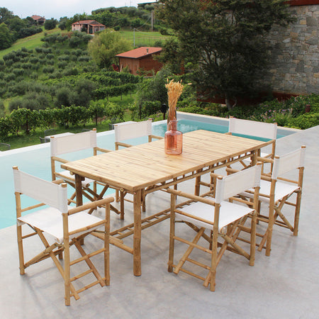 Sedia regista "Mojito" da esterno in legno di Bamboo, 60 x 44 x 88 cm