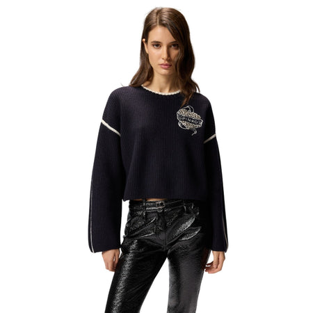 Pinko maglie donna pinko - alicudi maglia cordonetto 100 - blu da donna