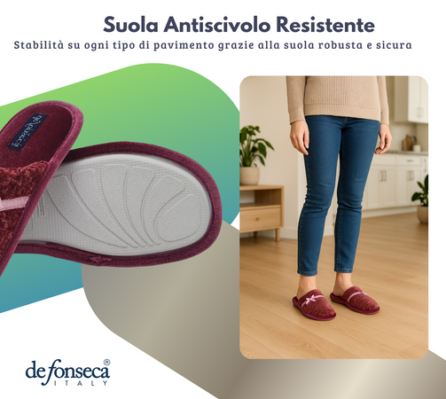 de fonseca Calde Ciabatte Uomo Donna, Pantofole Invernali Chiuse da Casa, Lavabili e per Ospiti