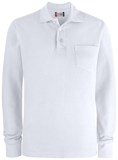 Basic Polo Bianco Polo Manica Lunga con Taschino Moda/Uomo/Abbigliamento/Abbigliamento sportivo/Camicie e T-shirt sportive/Polo Dresswork - Como, Commerciovirtuoso.it