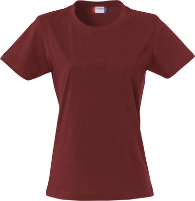 T-Shirt Donna Clique Basic Bordeaux 145 gr Moda/Uomo/Abbigliamento/T-shirt polo e camicie/T-shirt Dresswork - Como, Commerciovirtuoso.it