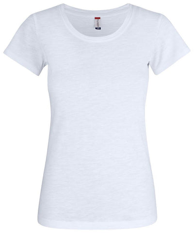 Slub T-Shirt Bianco Donna T-Shirt Cotone Fiammato Vintage Moda Moda/Donna/Abbigliamento/T-shirt top e bluse/T-shirt Dresswork - Como, Commerciovirtuoso.it