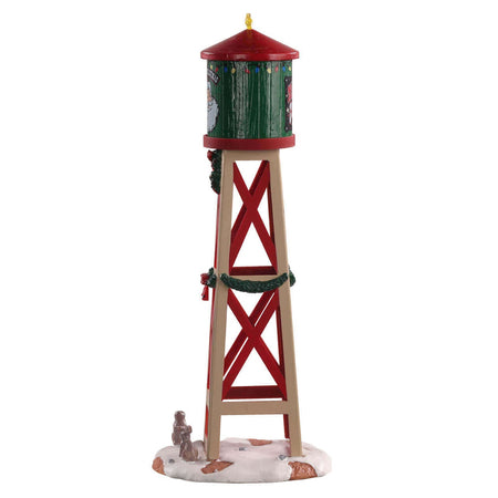 Torre rossa e verde con ghirlande decorazione per villaggio di Natale "Rustic Water Tower" Casa e cucina/Decorazioni per interni/Addobbi e decorazioni per ricorrenze/Decorazioni natalizie/Oggettistica MagiediNatale.it - Altamura, Commerciovirtuoso.it
