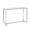 Consolle saphira in Vetro Con Piede in Metallo Argento, Mobile Moderno Da Interno Casa e cucina/Arredamento/Soggiorno/Tavoli e tavolini/Console e tavoli da divano Decor Space - Altamura, Commerciovirtuoso.it