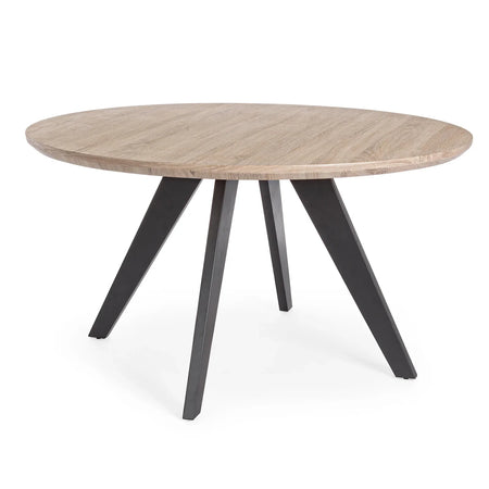 Tavolo tondo da pranzo moderno "Henry" in legno Ø 135 cm gambe in acciaio nero Casa e cucina/Arredamento/Sala da pranzo/Tavoli da sala da pranzo Decor Space - Altamura, Commerciovirtuoso.it