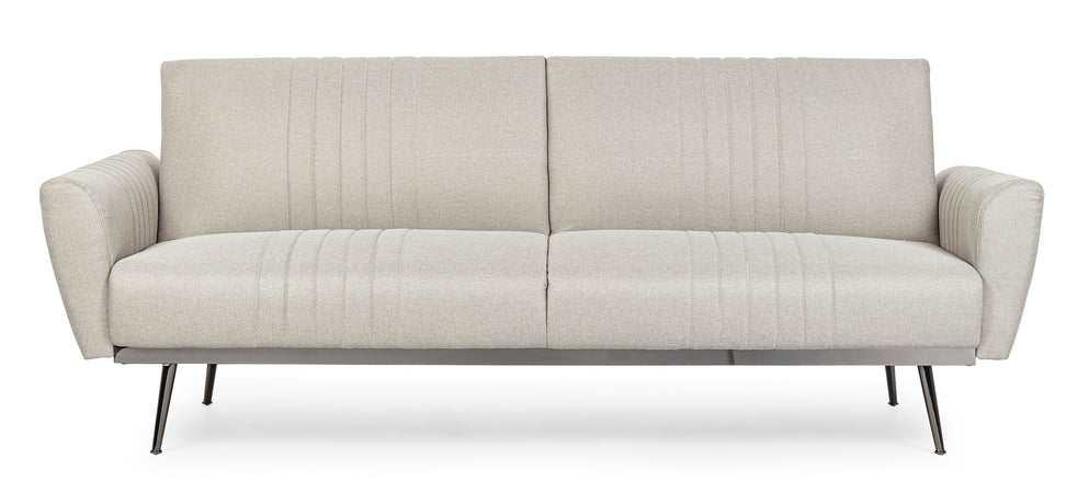 Divano letto in velluto Beige 3 posti "Johnny " con piedi e struttura Cromata 210 cm Casa e cucina/Arredamento/Soggiorno/Divani Decor Space - Altamura, Commerciovirtuoso.it