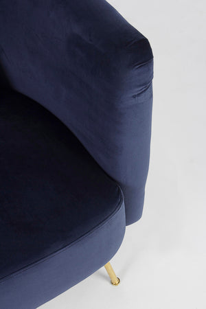 Poltrona "Tenbury" in velluto Blu tipo Chester h 80 cm arredamento per salotto moderno Casa e cucina/Arredamento/Soggiorno/Poltrone e sedie/Poltrone Decor Space - Altamura, Commerciovirtuoso.it