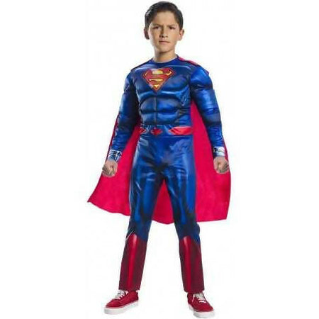 Rubies Superman Costume Da Carnevale Bambino Completo Con Muscoli Mantello Deluxe Originale Dc