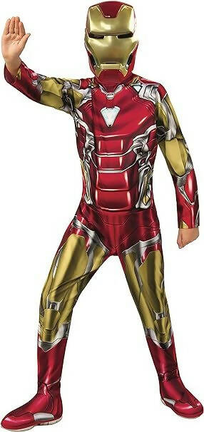 Rubies Costume Iron Man Endgame Classic Per Ragazzi, Tuta Stampata, Copristivali E Maschera, Oficiale Marvel Per Carnevale, Halloween, Cumpleanni E Natale