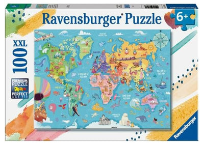 PUZZLE 100 PZ Mappa del mondo Ravensburger