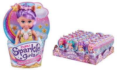 SPARKLE GIRLZ 4.7'' Unicorn Princess Cupcake,24pcs/PDQ