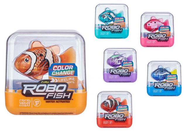 Robo Fish con movimento water activated e color change - Espositore 24pz 6 colori ass. Zuru