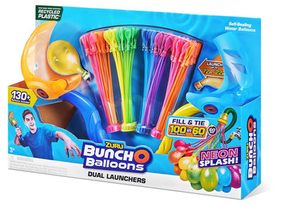 4 Neon Bunch O Balloons con 2 Lanciatori (Plastica Riciclata) Zuru