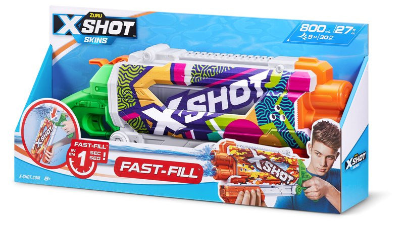 X-SHOT WATER Pump Action Fast-Fill Skins Open Box,Bulk