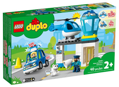 Stazione di Polizia ed elicottero Lego