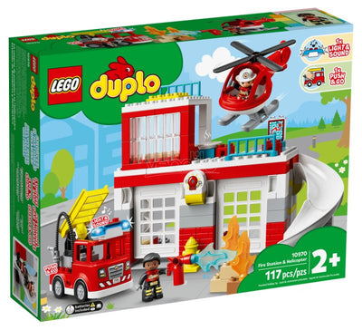 Caserma dei Pompieri ed elicottero Lego