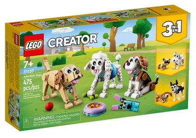 LEGO 31137 Creator Adorabili Cagnolini, Set 3 in 1 con Bassotto, Carlino, Barboncino e altri Animali, Idea Regalo di Compleanno per Amanti dei Cani, Giocattolo da Costruire, da 7 anni in su