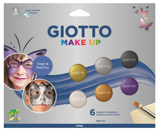set 6 pz Giotto Make up ombretto cosmetico colori metallici Fila